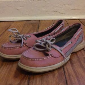 Pink Sperry Topsider boat shoes